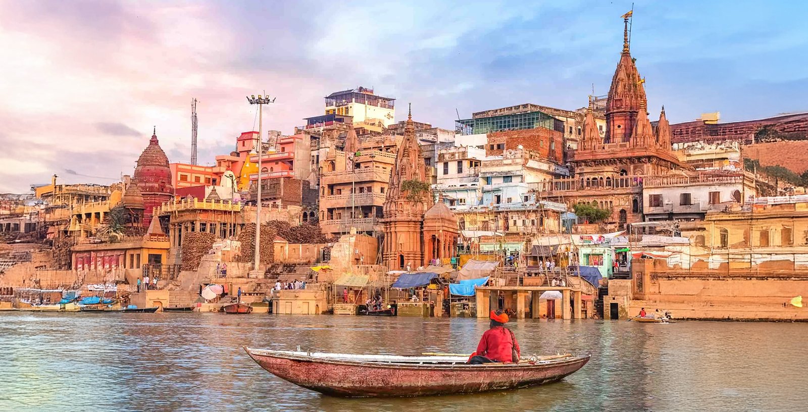 Ghats beside Ganges Varanasi india
